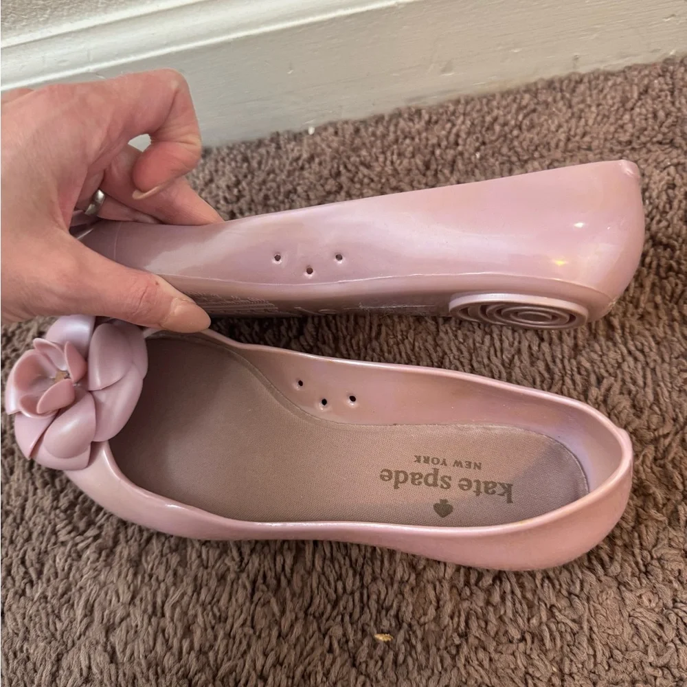 Kate Spade Floral Jelly Ballet Flats Flower Pink Lilac Mauve Size 7 - Picture 4 of 7